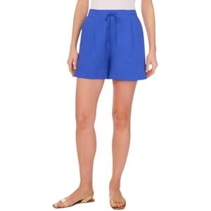 Vince Camuto Linen/Rayon Drawstring Shorts in Dazzling Blue